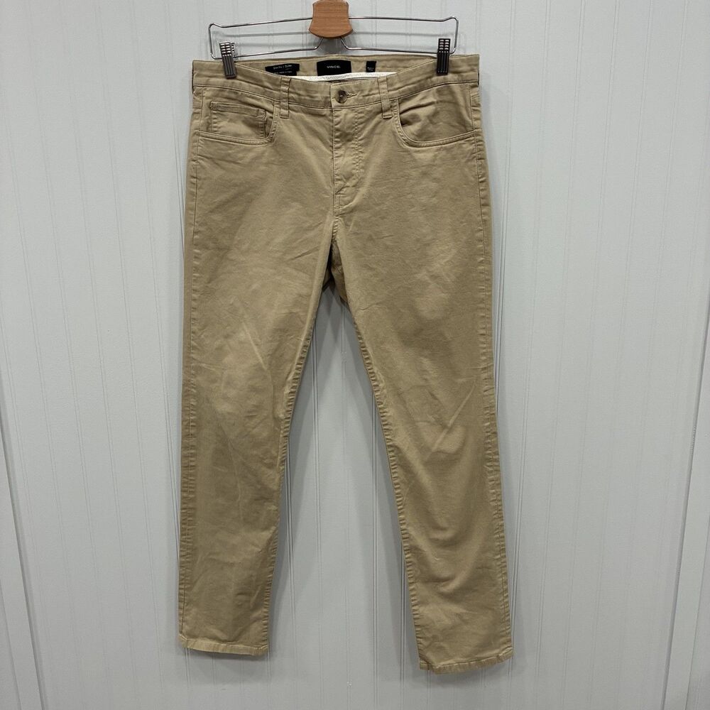Vince Men's W32 x L30 Tan Dylan Modern Slim Fit 5-Pocket Casual Pants